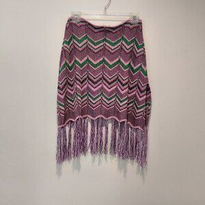 Purple Chevron Knitted, Lightweight Pancho